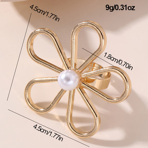 Jz038 Coastal Vacation <b>Ring</b> Set | Ocean-inspired Adjustable <b>Stacking</b> <b>Rings</b> Beachy Brass Jewelry for Women - Product Image 6