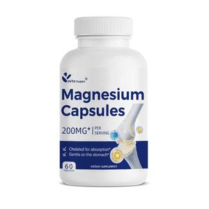 Cápsulas amortiguadas de quelato de glicinato de magnesio, soporte para el sueño y el estrés de alta absorción, etiqueta privada OEM certificada GMP - Product Image 1