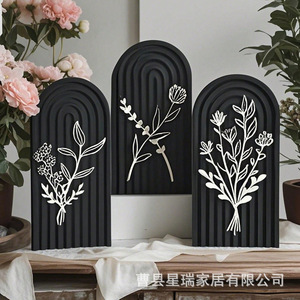 Decoración de Pared de Madera con Diseño de Plantas, Estilo Bohemio, Decoración del Hogar, Forma Irregular, Pieza Única - Product Image 5