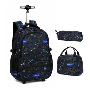 En stock : Ensemble de sacs à dos à roulettes pour enfants avec chariot en aluminium, 3 pièces, motif licorne, pour filles - Product Image 5