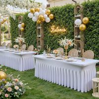 Housse de table rectangulaire blanche en spandex de 1,80 m, nappes ajustées, jupe de table pour fêtes, mariages, anniversaires, banquets, baby showers