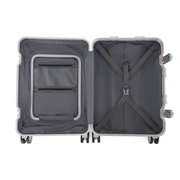 Valise à roulettes en métal INS, grande capacité, style européen, pour affaires, avec serrure TSA, très vendue