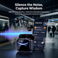 Auriculares Inalámbricos con Pantalla Táctil LED Inteligente, Auriculares Bluetooth con Traductor IA para Juegos