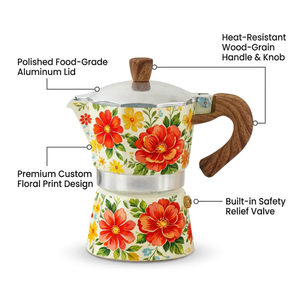 <span class=keywords><strong>Cafetera</strong></span> Italiana <span class=keywords><strong>Moka</strong></span> de Aluminio Kingze de 150ml/300ml, Personalizada con Diseño Impreso - Product Image 4