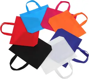 Personnalisable supermarché shopping sac fourre-tout non-tissé couleur unie portable écologique sac fourre-tout sac