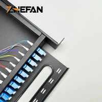 Zefan rak Terminal optik 19 "1u 24 Port, tipe rak tipe laci dalam ruangan luar ruangan FTTH Panel tambalan serat optik
