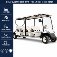 Voiture de golf électrique à batterie 72v certifiée CE, haute capacité, 8 places, avec option de couleur personnalisée