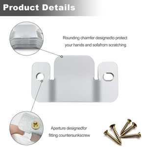 YoYow Hardware Modern Sectional Sofa Connector Brackets Zinc Plated Soft Closing Sofa Frame Connection - Product Image 6