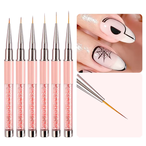 Prêt à expédier – <span class=keywords><strong>Pinceau</strong></span> à ongles rose <span class=keywords><strong>extra</strong></span> <span class=keywords><strong>fin</strong></span> 9 mm pour détails de lignes rayées 5/7/9/11/13/15 mm - Product Image 5
