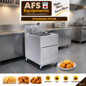 เครื่องทอดแก๊สแบบตั้งพื้น AFS ขนาด 26 ลิตร สแตนเลสสตีล สำหรับร้านอาหาร คาเฟ่ และร้านเบเกอรี่ ใช้งานง่าย - Product Image 2