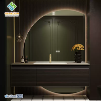 Meuble-lavabo mural moderne OEM 2025 en bois massif avec double vasque et égouttoir en cuivre, style ferme, pour salle de bain, chambre, entrepôt, école