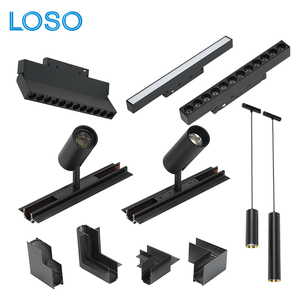 LOSO Lumière intérieure moderne haut de gamme sur rail pour magasin, hôtel, bureau, aéroport, aluminium, éclairage magnétique à LED encastré - Product Image 2
