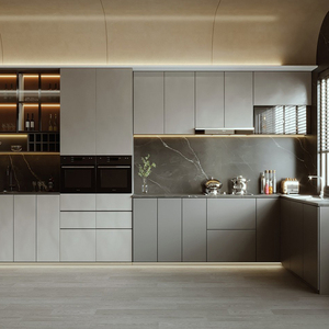 Set di Mobili da <span class=keywords><strong>Cucina</strong></span> in Legno Compensato e MDF dal Design Moderno Personalizzato, <span class=keywords><strong>Isola</strong></span> <span class=keywords><strong>Cucina</strong></span> a Forma di L in Compensato Prodotta in Cina - Product Image 3