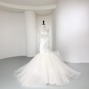 ชุดแต่งงานทรงเมอร์เมด Nt129 Couture ดีไซน์หรูหราแบบไหล่เดียว พร้อมชายกระโปรงผ้าทูลล์สุดประณีตจาก Jancember - Product Image 4