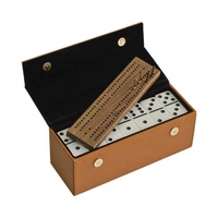 Double six dominos en cuir personnalisé 28 tuiles colorées jeu de dominos pour adultes