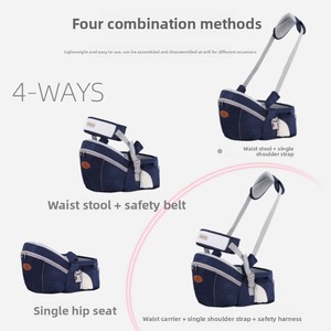 Siège de Hanche Multifonctionnel Transfrontalier pour Bébé avec Rangement, Conception à Bandoulière Unique, 0-3 Ans, 20KG, <span class=keywords><strong>Ceinture</strong></span> de Sécurité Respirante - Product Image 2