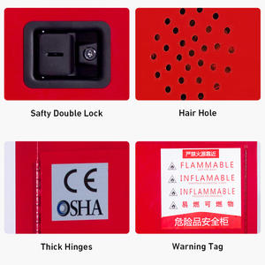 Желтый взрывозащищенный легковоспламеняющийся шкаф для хранения 30 45 60 галлонов для школы и мастерской опасных химических веществ - Product Image 6