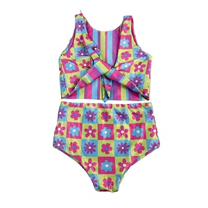 Traje de Baño Reversible para Niñas Pequeñas, Estilo Occidental, Marca DH OEM, para la Playa, Cintura Alta, 100% Poliéster - Product Image 1