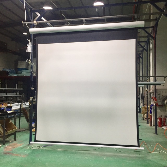 Large Size Electric Motorized Projector Screen 100 120 200 300 500 Inch Tab Tension Remote Control Projection Screen