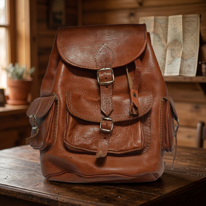 Sac à dos élégant pour femme en cuir de veau premium, étanche, avec fermeture éclair et fermoir, accessoire de voyage fonctionnel - Biyadina Store - Product Image 3