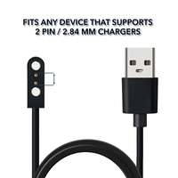 Kabel Data Magnetik Pengisian Cepat USB Universal 2-Pin Pogo Pin Smartwatch PVC & Tembaga Murni 60cm Grosir 2.84mm