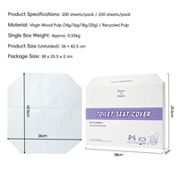 Protège-siège de toilette jetable, imperméable, jetable dans les toilettes, portable, pour voyage, hôtel, salle de bain, protection sanitaire