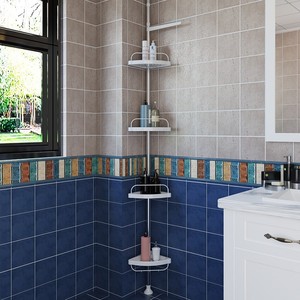 Mensola Angolare Multilivello per Bagno, Portaoggetti Telescopico Regolabile con Moderno Scaffale Pieghevole per Articoli <span class=keywords><strong>da</strong></span> Toilette e <span class=keywords><strong>Asciugamani</strong></span> - Product Image 3