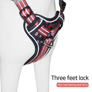 สายจูงสุนัขไฟ LED สะท้อนแสงระบายอากาศได้สายจูงสุนัขพร้อมสายรัดสำหรับฝึกสุนัข - Product Image 3