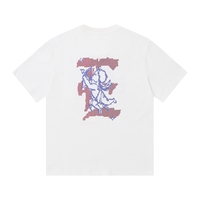 T-shirt à manches courtes imprimé MIXED EMOTION, style streetwear décontracté pour couple, en tricot surdimensionné