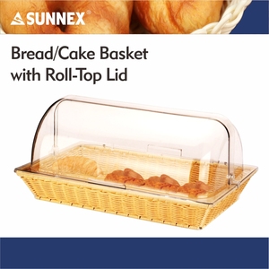 Cho SUNNEX Kích thước 1/1 CuộN Top Bìa hiển thị thực phẩm PP Poly mây giỏ Bánh Mì Bánh mì nướng phục vụ giỏ phá vỡ kháng nhà hàng - Product Image 4