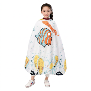 Cape de Coiffeur Imperméable Personnalisée pour Enfants, Motif Créatures Marines, Tablier de Salon de Coiffure Mignon, Cape de Coiffeur Cartoon pour Enfants - Product Image 2