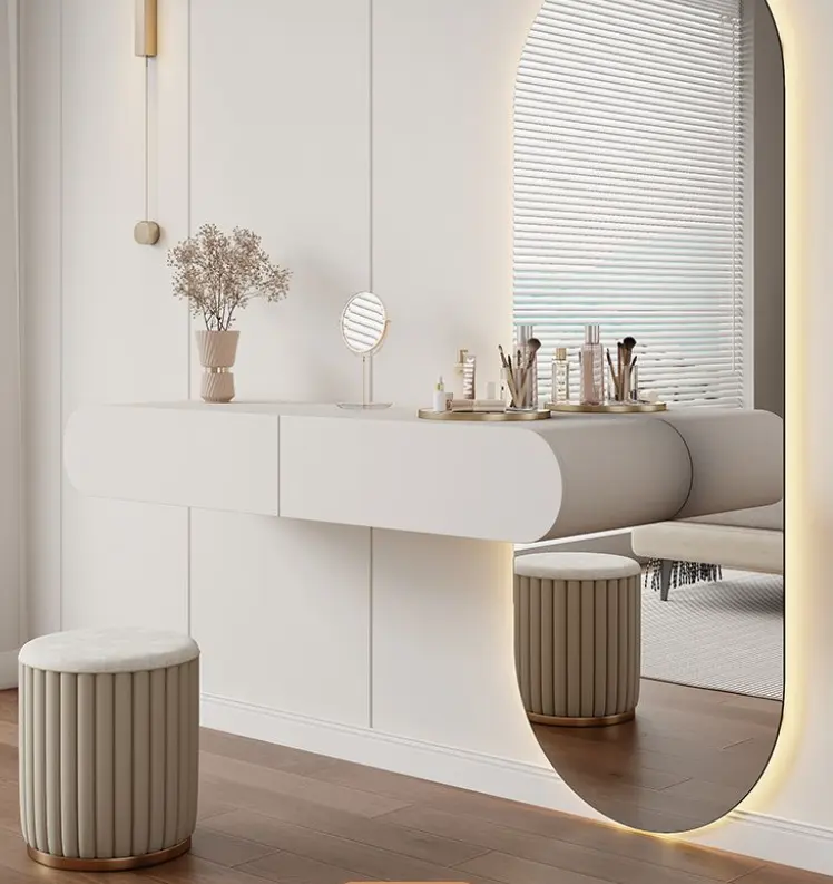 Asma duvara monte tuvalet masası yatak odası, modern minimalist komodin tuvalet masası entegre küçük daire suspen