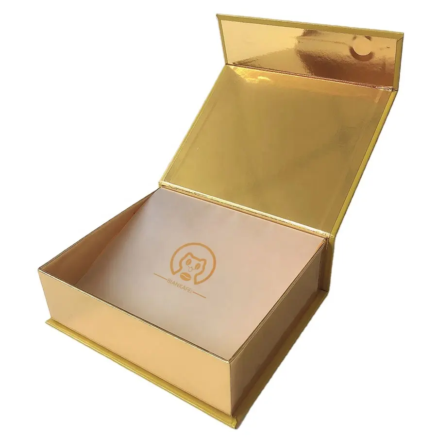 Flap Top Deckel Geschenk verpackung Benutzer definiertes Logo Gold Folding Printed Cardboard Magnetic Packaging Box