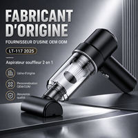Aspirateur rechargeable pour l'intérieur de la voiture, aspiration 6500Pa, soufflage, filtre lavable USB-C, autonomie de 15 minutes, réservoir de poussière de 160 ml