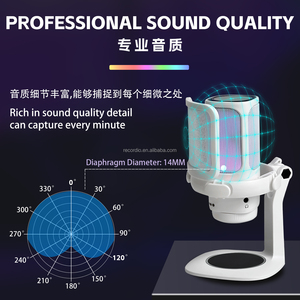 Micrófono de Condensador USB con Cable, Iluminación RGB, Ligero, Listo para Usar, para Grabación en Computadora, Transmisión en Vivo desde Teléfono Móvil - Product Image 4