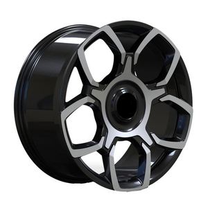 Rines Forjados Personalizados de Repuesto de 19 20 21 22 23 24 26 Pulgadas de Aleación Negra con Acabado Mecanizado para Autos Rolls Royce - Product Image 1