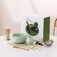 Kit de Voyage Matcha : Bol, Fouet en Céramique, Outils et Accessoires pour le Thé Matcha, Ensemble de Fouets Cérémoniels en Chrome