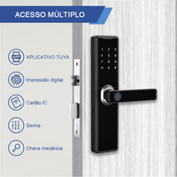 Serrure de porte numérique portable Camakt avec déverrouillage par empreinte digitale et application pour portes en aluminium/acier, entrée sans clé, compatible TTlock