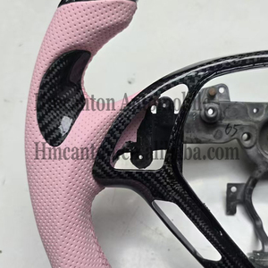 Volante Deportivo de Fibra de Carbono con Agarre de Cuero Perforado, Compatible con Infiniti G27 G37 - Product Image 4