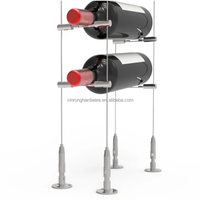 Système de porte-bouteilles de vin en gros Kit de suspension de vin Porte-bouteilles Armoire à vin Système d'affichage intégré par câble métallique