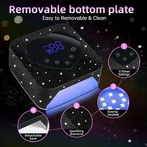 Lampe à ongles UV LED rechargeable, 30 LED, machine de séchage de vernis gel, grand écran tactile LCD, professionnelle, intelligente, en acier inoxydable - Product Image 6