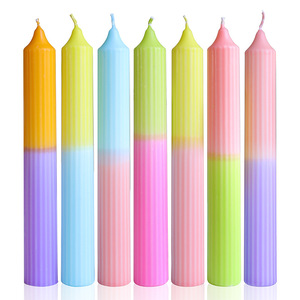 Thin Striped Serrated <b>Long</b> Taper <b>Candle</b> Color Spiral Rod <b>Candle</b> DIY Scented Decor <b>Candle</b> For Party Wedding Ornament - Product Image 2
