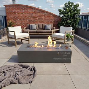 Nhà máy mới sang trọng khí cháy Pit thiết lập hiện đại tuyến tính lò sưởi cho hồ bơi ngoài trời mới Patio Tính năng-freestanding - Product Image 2
