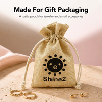Sac à cordon en lin personnalisé, sac de rangement pour bijoux en toile de jute, emballage cadeau pour boutique avec logo personnalisé