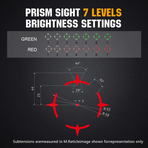 Ohhunt Optics <strong>1X</strong> <strong>Prism</strong> <strong>Scope</strong> Ipx7 Waterproof Red Green Illuminated Hunting <strong>Scopes</strong> with Multi Riser Mounts - Product Image 3