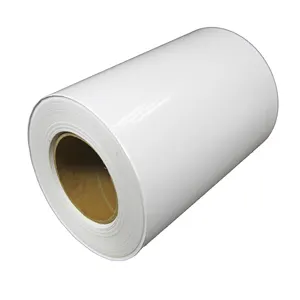 Alta calidad 80um brillo blanco impresión película embalaje etiquetas PVC etiqueta para botella de agua