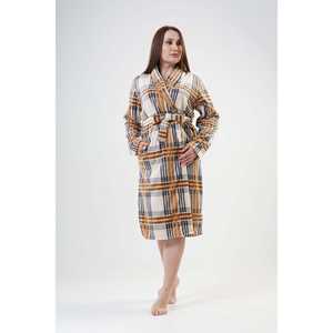 Clásico Bata de Franela para Mujer, Manga Larga, Suave, a Cuadros Marrones, Ropa de Dormir - Product Image 5