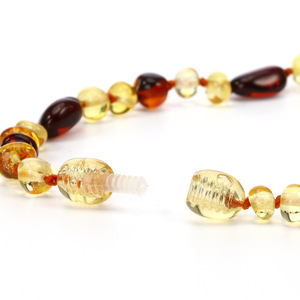 <span class=keywords><strong>Collana</strong></span> Naturale SJ Trendy in <span class=keywords><strong>Ambra</strong></span> Baltica Annodata a Mano con Perle Multicolore per Sollievo dal Dolore da <span class=keywords><strong>Dentizione</strong></span> del Bambino - Product Image 4