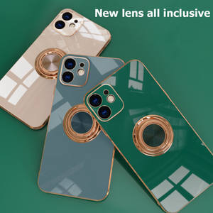 Coque de téléphone avec anneau magnétique, couleur or, étui en tpu pour <span class=keywords><strong>iPhone</strong></span> 13 12 11 <span class=keywords><strong>Pro</strong></span> <span class=keywords><strong>Max</strong></span>, Protection de lentille, housse arrière en silicone - Product Image 2
