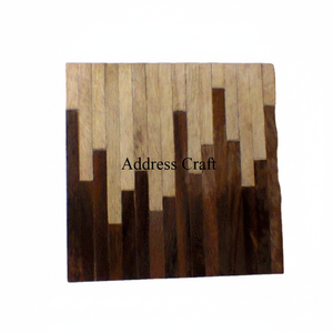 Ensemble de 4 sous-verres en bois poli et résine, sous-verres décoratifs pour boissons, tapis et coussinets de table, sous-verres antidérapants, sous-verres pour tasses - Product Image 1